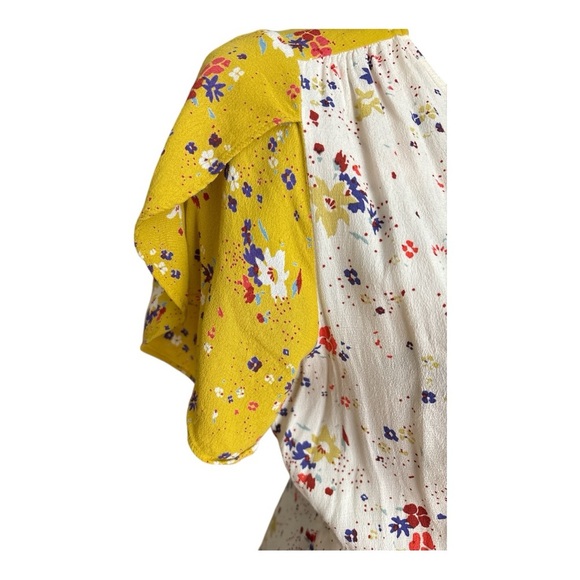 ANTHROPOLOGIE Meadow Rue wrap top, colorful, contrast sleeves, size 8 - Picture 5 of 9